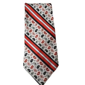 Vintage 1970's Sears "The Men's Store Fashion Tie Red White Blue Paisley Stripe